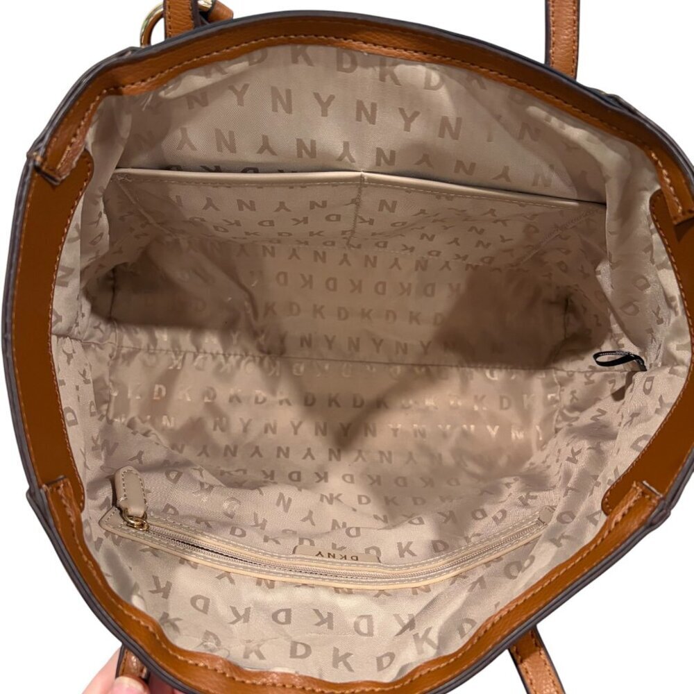 DKNY Lola Tote Bag Brown Double Handle - Picture 3 of 4